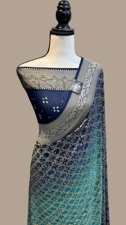 Pure Georgette Banarasi Bandhej Handloom Saree - The Handlooms