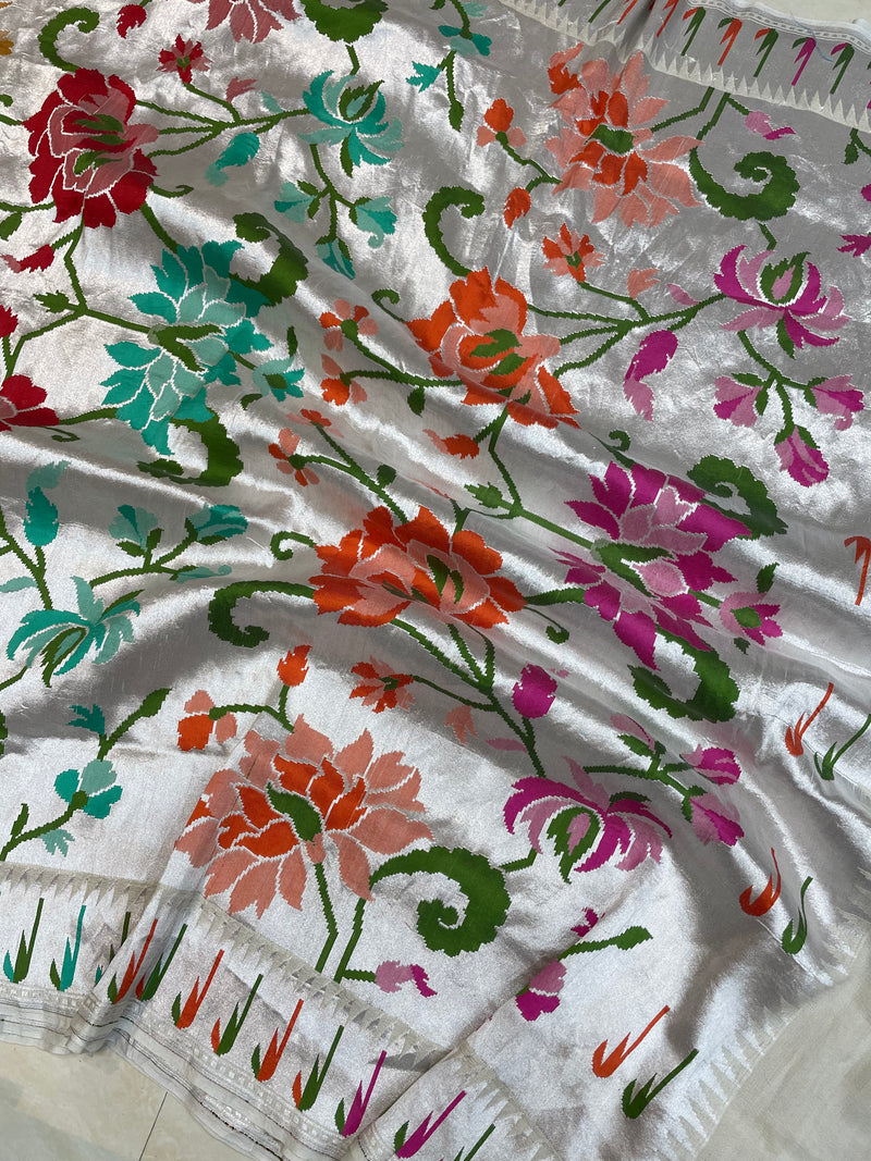 Tussar Georgette Brocade Handloom Banarasi Saree - The Handlooms