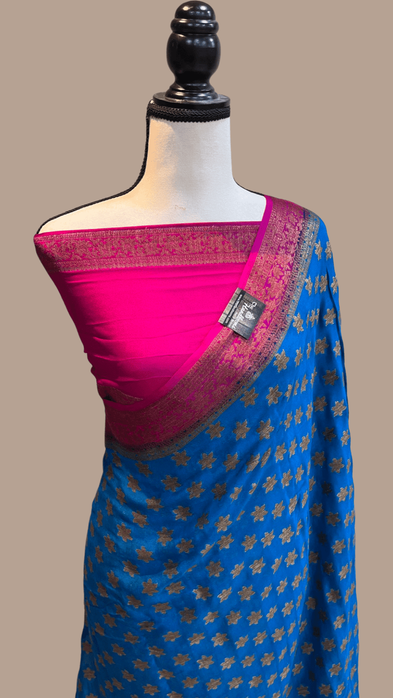Pure Chiffon Khaddi Banarasi Saree - The Handlooms