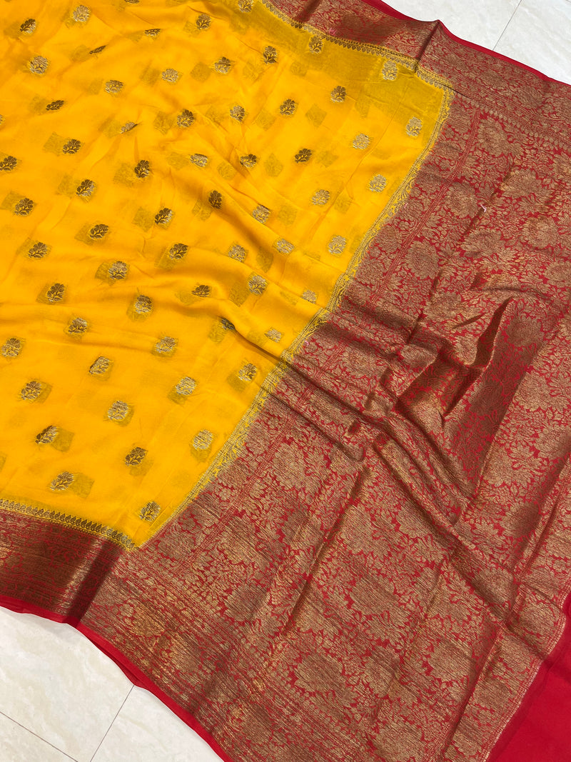 Pure Chiffon Khaddi Banarasi Saree - The Handlooms