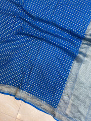 Pure Khaddi Georgette Dupatta - water zari - The Handlooms