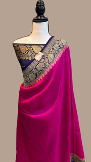 Tussar Georgette Handloom Banarasi Saree - The Handlooms
