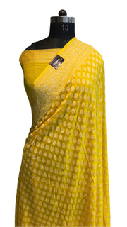 Khaddi Georgette Banarasi Saree - Gold zari - The Handlooms