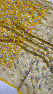 Khaddi Georgette Banarasi Saree - water zari - The Handlooms