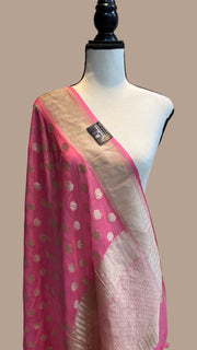 Pure Khaddi Georgette Dupatta - water zari - The Handlooms
