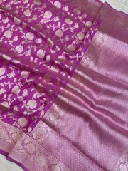 Pure Katan Silk Banarasi Handloom Saree - All over Jaal  work - The Handlooms