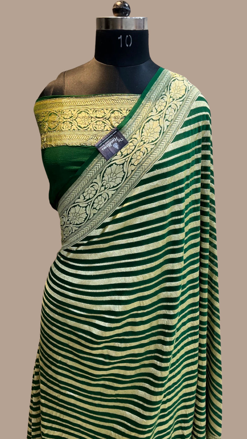 Khaddi Georgette Banarasi Saree -  Gold zari - The Handlooms