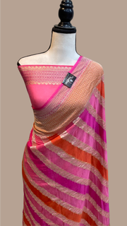 Khaddi Georgette Handloom Banarasi Saree - The Handlooms