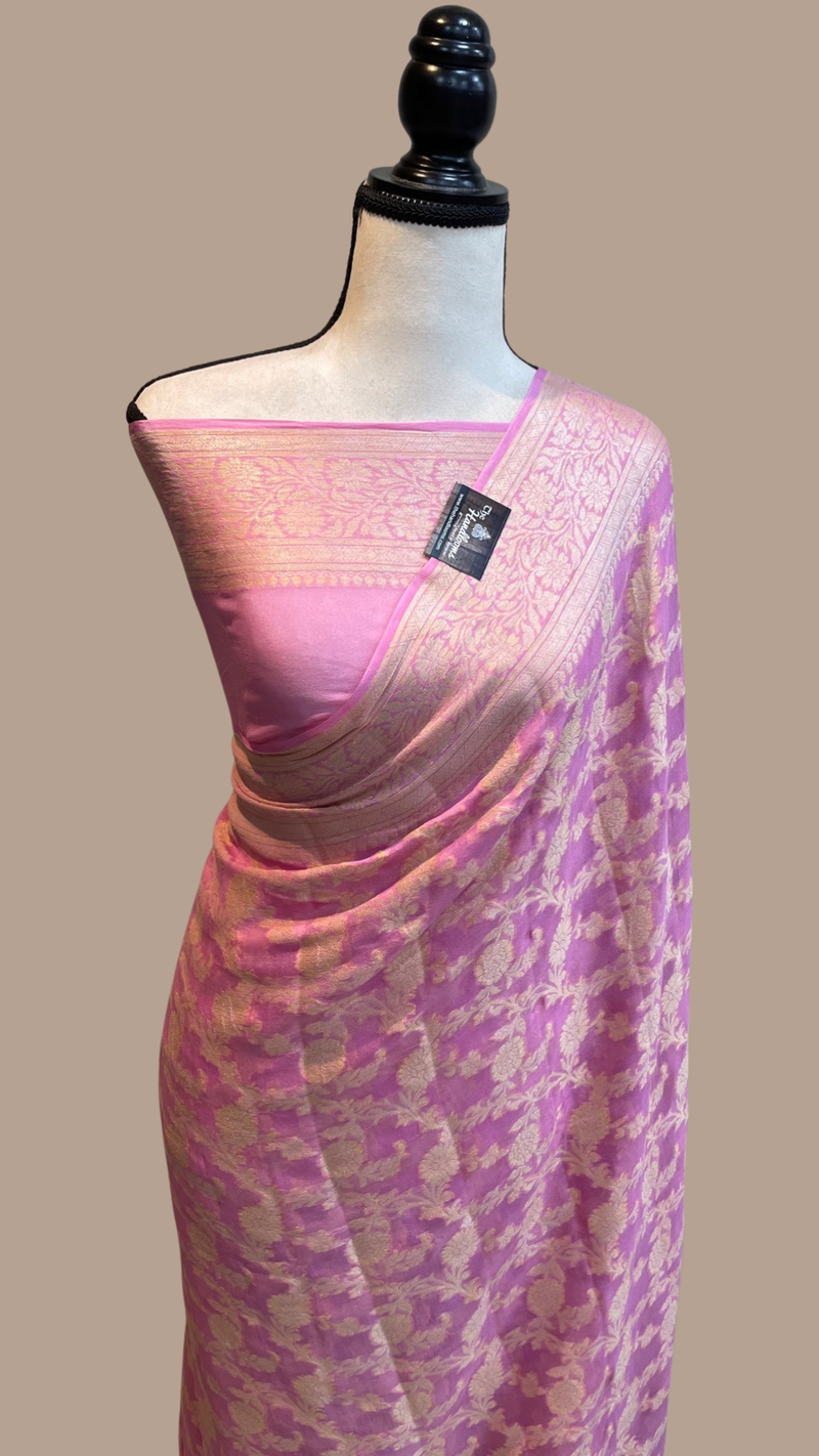Pure Chiffon Khaddi Banarasi Saree - The Handlooms