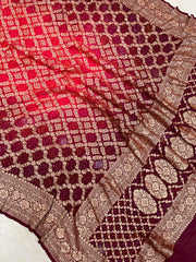 Pure Georgette Banarasi Bandhej Handloom Dupatta - The Handlooms