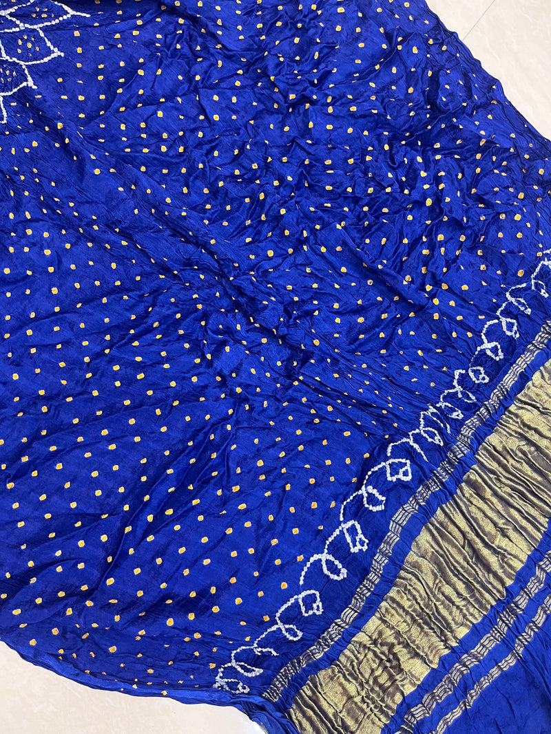 Pure Georgette Banarasi Bandhej Handloom Dupattta - The Handlooms