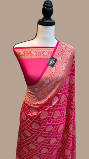Khaddi Georgette Handloom Banarasi Saree - Sona Roopa - The Handlooms