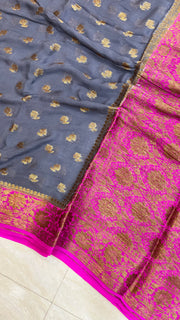 Pure Chiffon Khaddi Banarasi Saree - The Handlooms