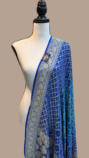 Pure Georgette Banarasi Bandhej Handloom Dupatta - The Handlooms