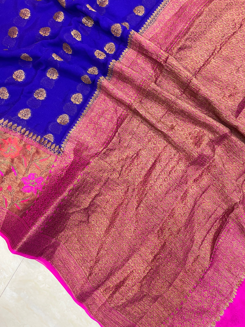 Pure Chiffon Khaddi Banarasi Saree - The Handlooms