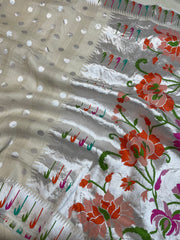 Tussar Georgette Handloom Banarasi Saree - All over meenakari - The Handlooms