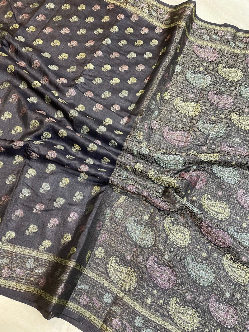 Pure Butter Crepe Banarasi Saree - The Handlooms