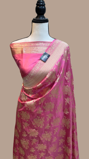 Pure Katan Silk Banarasi Handloom Saree - All over Jaal work - The Handlooms