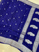 Pure Georgette Banarasi Handloom Saree - Navy Blue - The Handlooms
