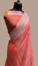 Peach Pure Georgette Banarasi Handloom Saree - The Handlooms