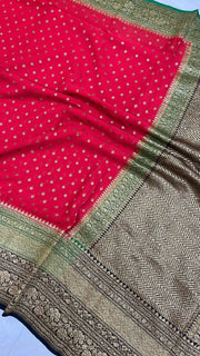 Khaddi Georgette Banarasi Saree -  Antique zari - The Handlooms
