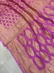 Khaddi Georgette Banarasi Saree -  Gold zari - The Handlooms