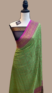 Khaddi Georgette Banarasi Saree -  Antique zari - The Handlooms