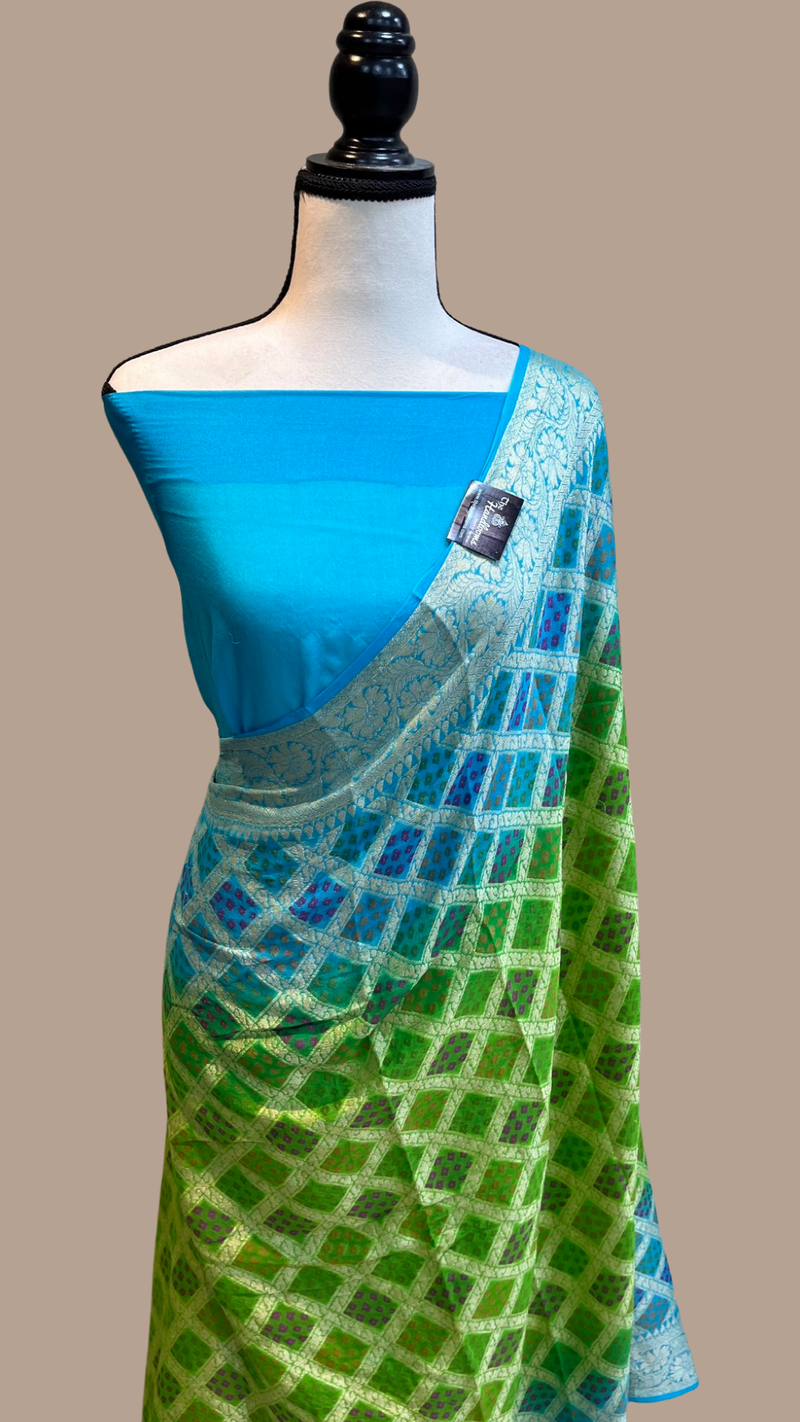 Pure Chiffon Khaddi Banarasi Saree - The Handlooms