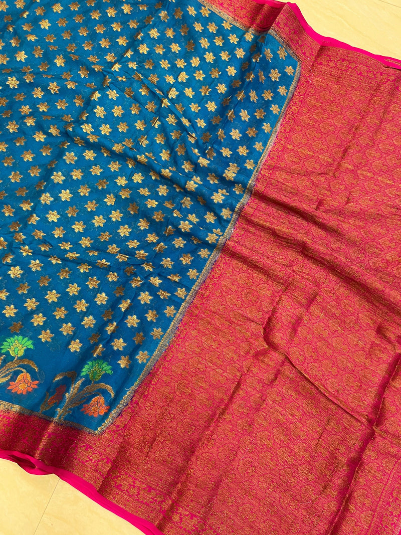 Pure Chiffon Khaddi Banarasi Saree - The Handlooms