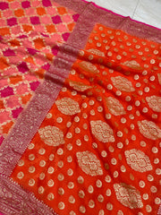 Khaddi Georgette Handloom Banarasi Saree - The Handlooms