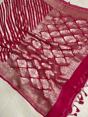 Khaddi Georgette Handloom Banarasi Saree - The Handlooms