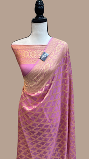 Khaddi Georgette Banarasi Saree -  Gold zari - The Handlooms