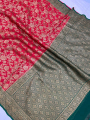 Khaddi Georgette Banarasi Saree -  Antique zari - The Handlooms