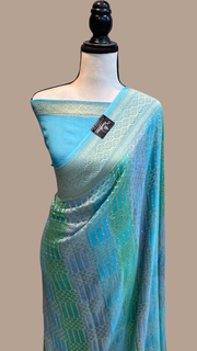 Khaddi Georgette Handloom Banarasi Saree - The Handlooms