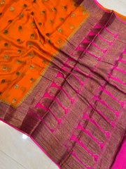 Pure Chiffon Khaddi Banarasi Saree - The Handlooms