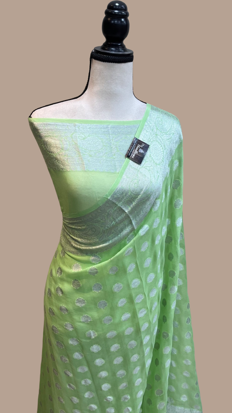 Pure Chiffon Khaddi Banarasi Saree - The Handlooms