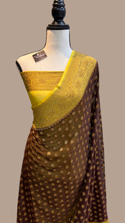 Khaddi Georgette Banarasi Saree -  Antique zari - The Handlooms