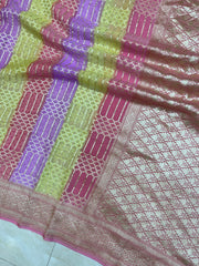 Khaddi Georgette Handloom Banarasi Saree - The Handlooms
