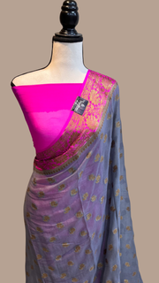 Pure Chiffon Khaddi Banarasi Saree - The Handlooms