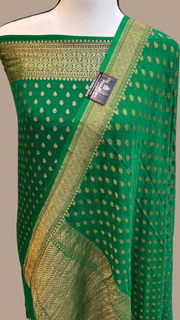 Pure Khaddi Georgette Banarasi Dress material - Antique Zari - The Handlooms
