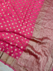 Pure Khaddi Georgette Dupatta - water zari - The Handlooms