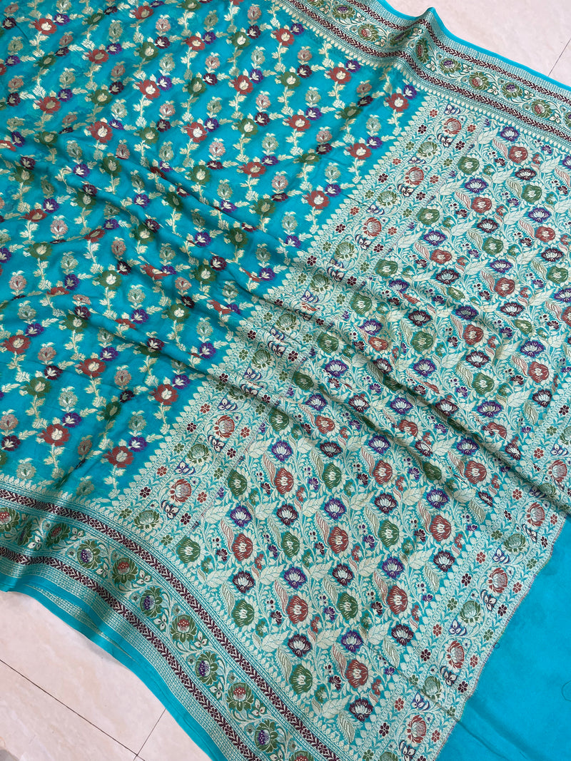 Pure Chiffon Khaddi Banarasi Saree - The Handlooms
