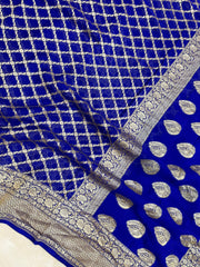 Khaddi Georgette Handloom Banarasi Saree - The Handlooms