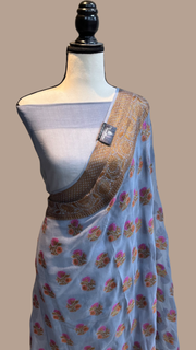Pure Chiffon Khaddi Banarasi Saree - The Handlooms