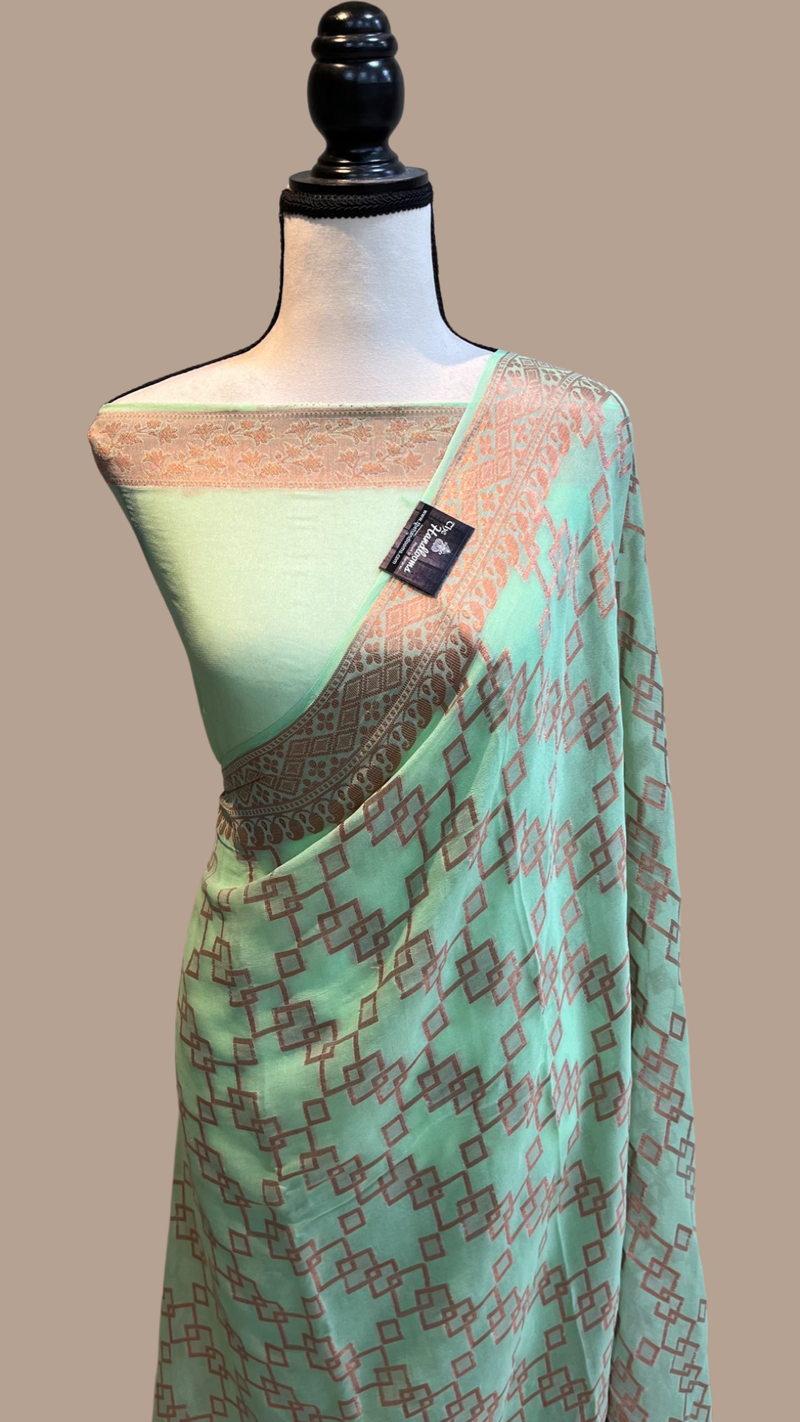 Pure Chiffon Khaddi Banarasi Saree - The Handlooms