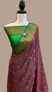 Pure Chiffon Khaddi Banarasi Saree - The Handlooms
