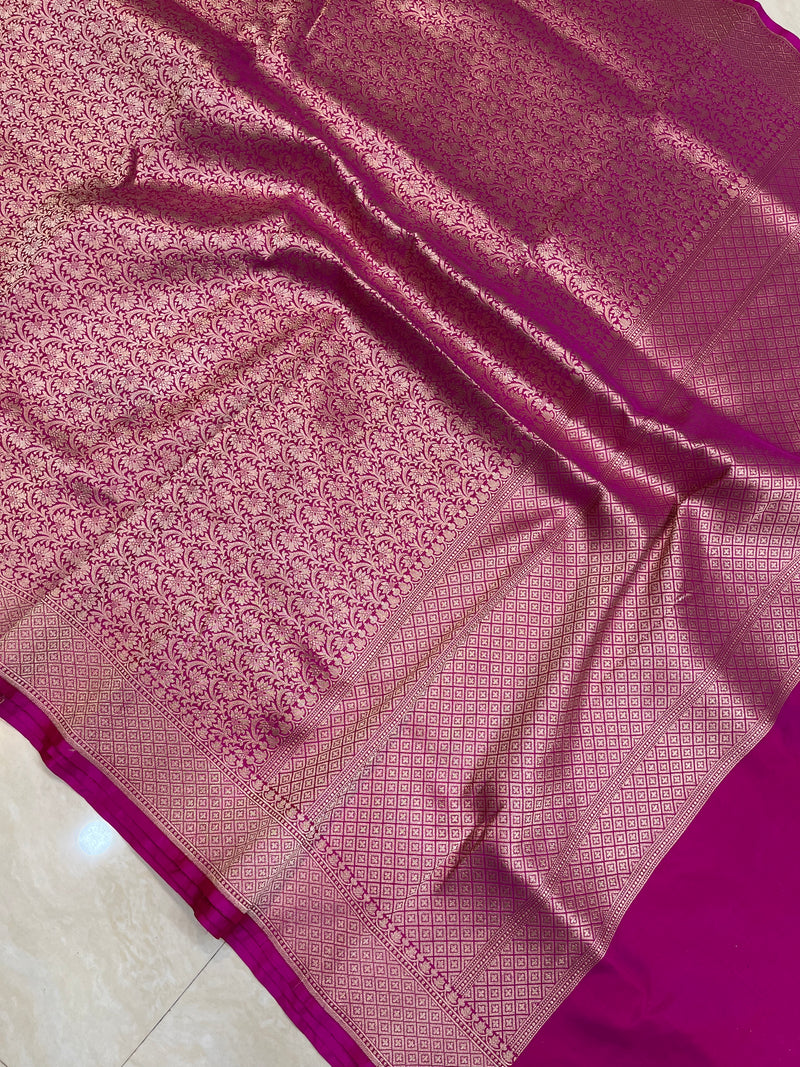 Pure Katan Silk Banarasi Handloom Saree - Tanchui Brocade - The Handlooms