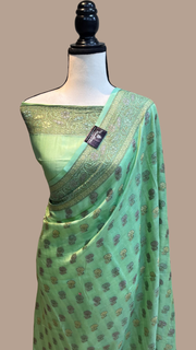 Pure Butter Crepe Banarasi Saree - The Handlooms