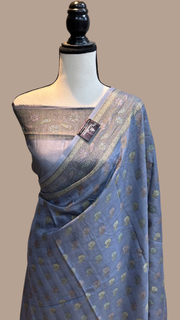 Pure Butter Crepe Banarasi Saree - The Handlooms