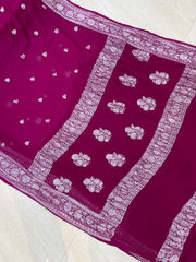 Pure Georgette Banarasi Handloom Saree - The Handlooms